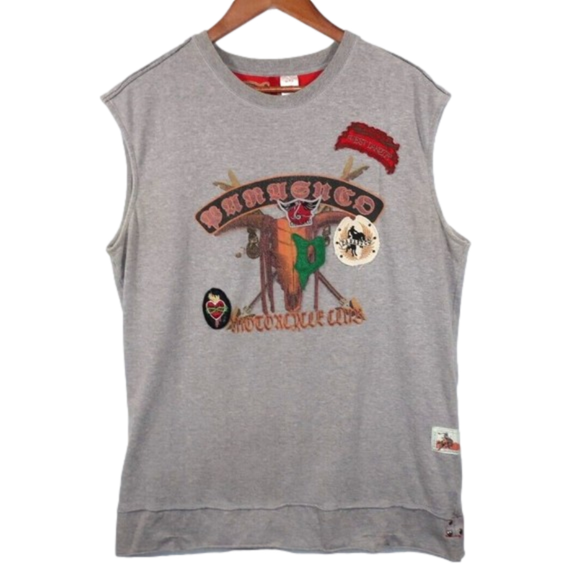 Parasuco Tank Top T Shirt Size XL Y2k 90s Southwestern Motorcycle Club Patches - Picture 2 of 10